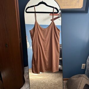 Impressions Satin Brown Dress